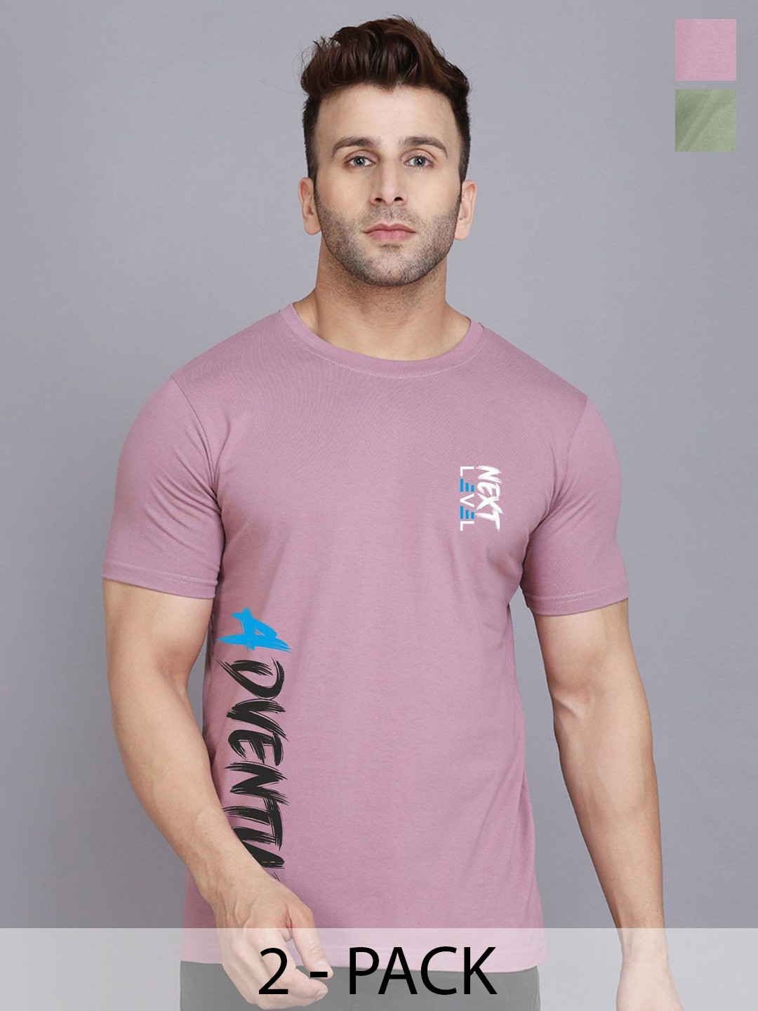 

SLOWLORIS Men Typography 2 Printed Applique T-shirt, Purple