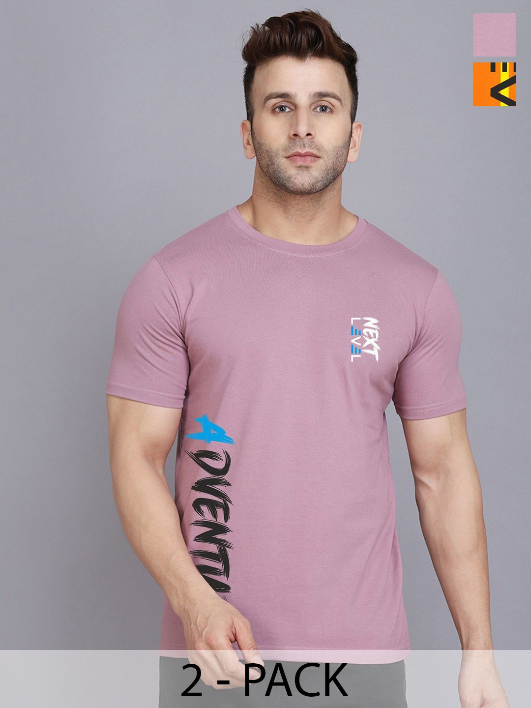 

SLOWLORIS Men Typography 2 Printed Applique T-shirt, Purple