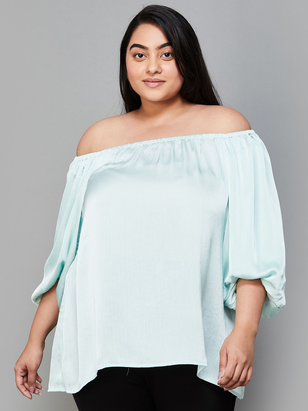 

Nexus by Lifestyle Solid Off-Shoulder Bardot Top, Olive