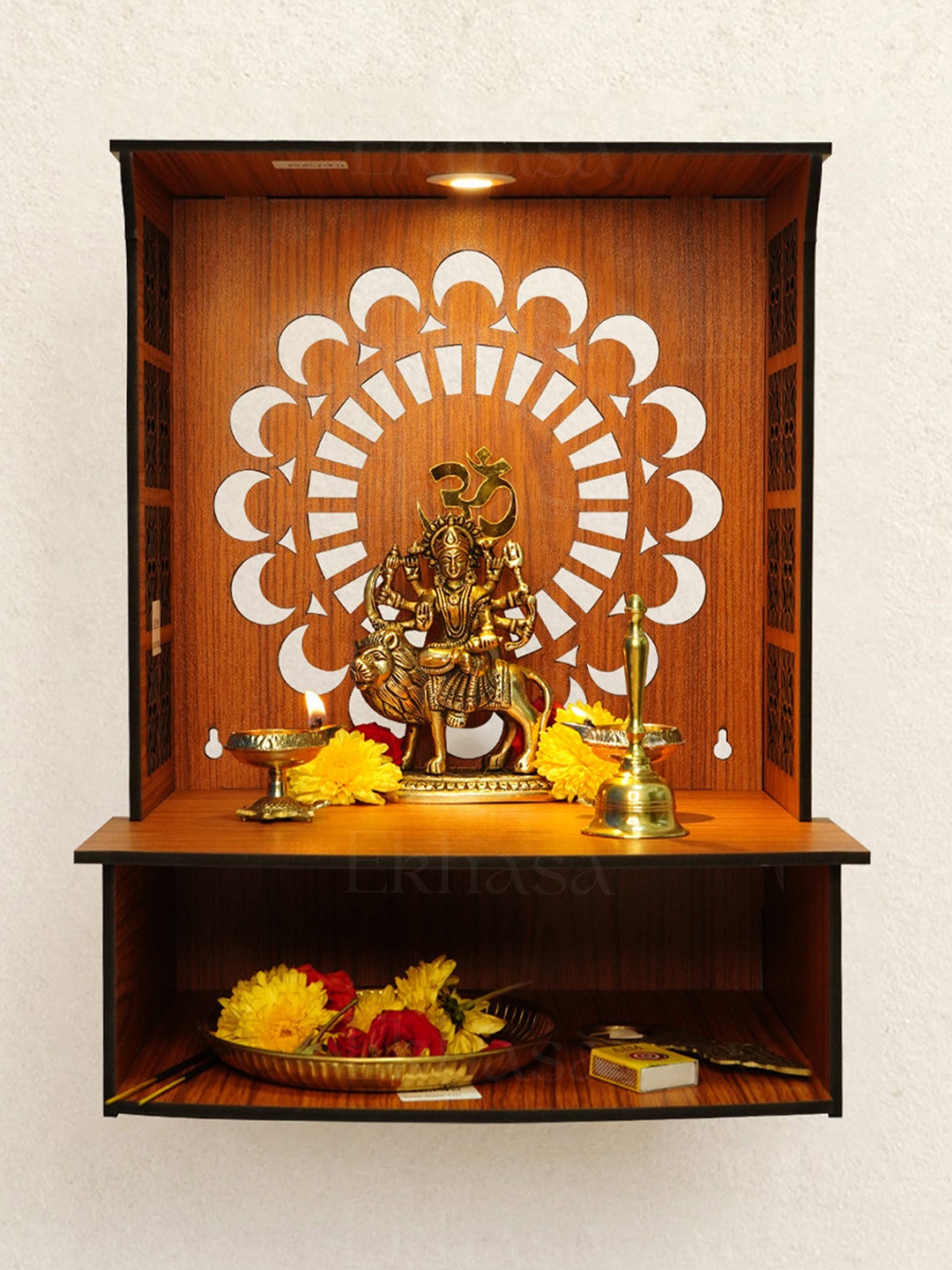 

Ekhasa Light Brown Wooden Pooja Essentials