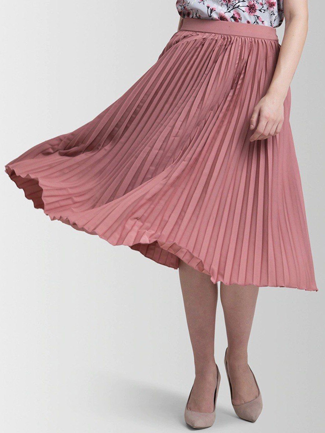 

OTABU A-line Midi Skirts, Peach