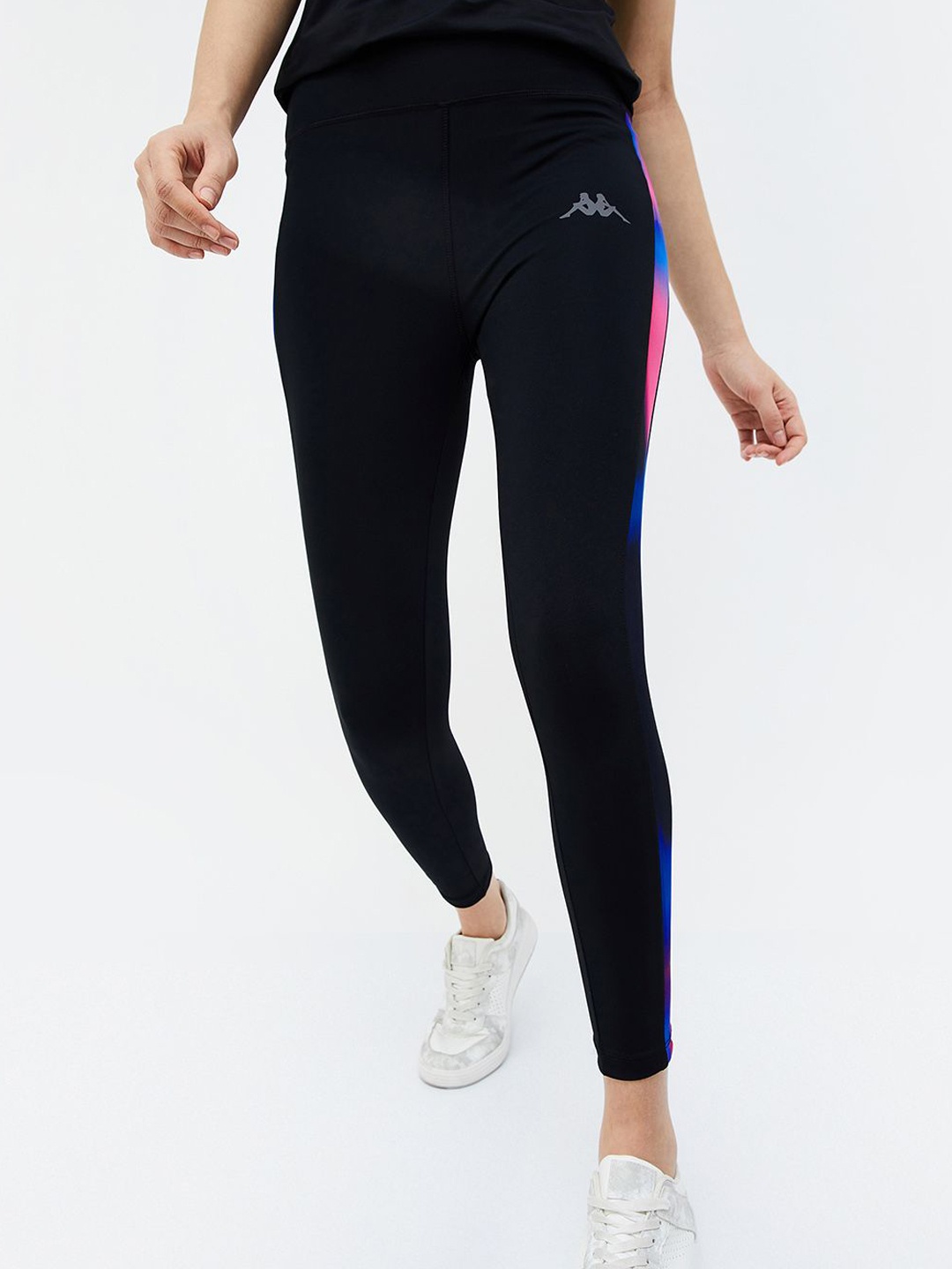 

Kappa Women Printed Ankle Length Tights, Black