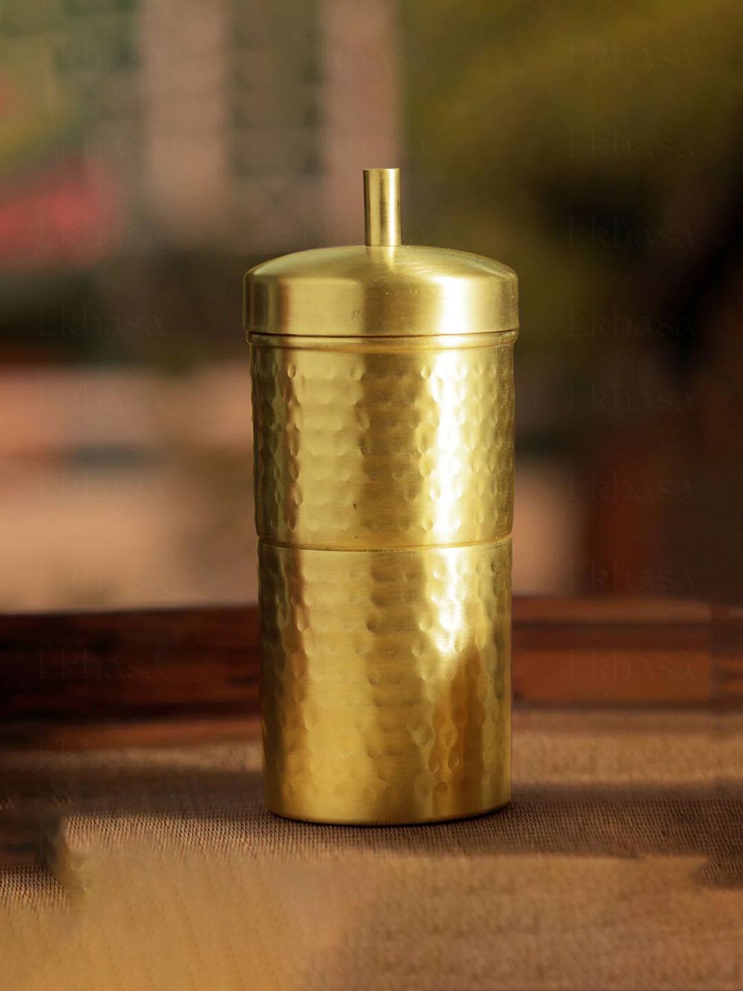 

Ekhasa Gold-Toned Textured Pure Brass Filter Coffee Maker 200 ml