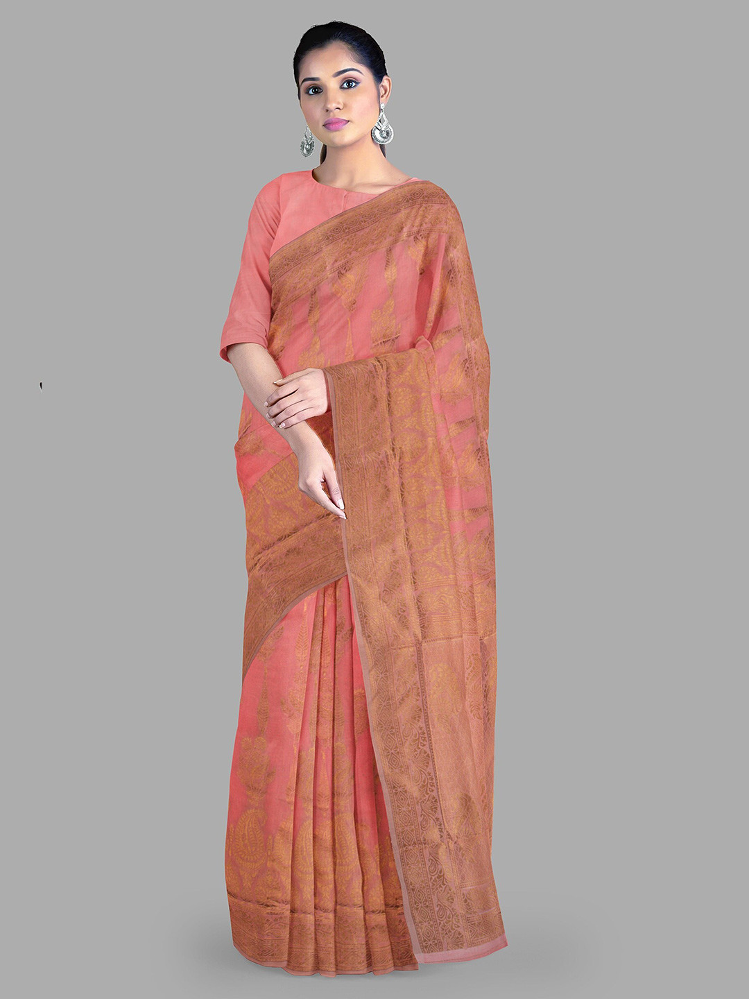 

The Chennai Silks Ethnic Motifs Chanderi Saree, Pink