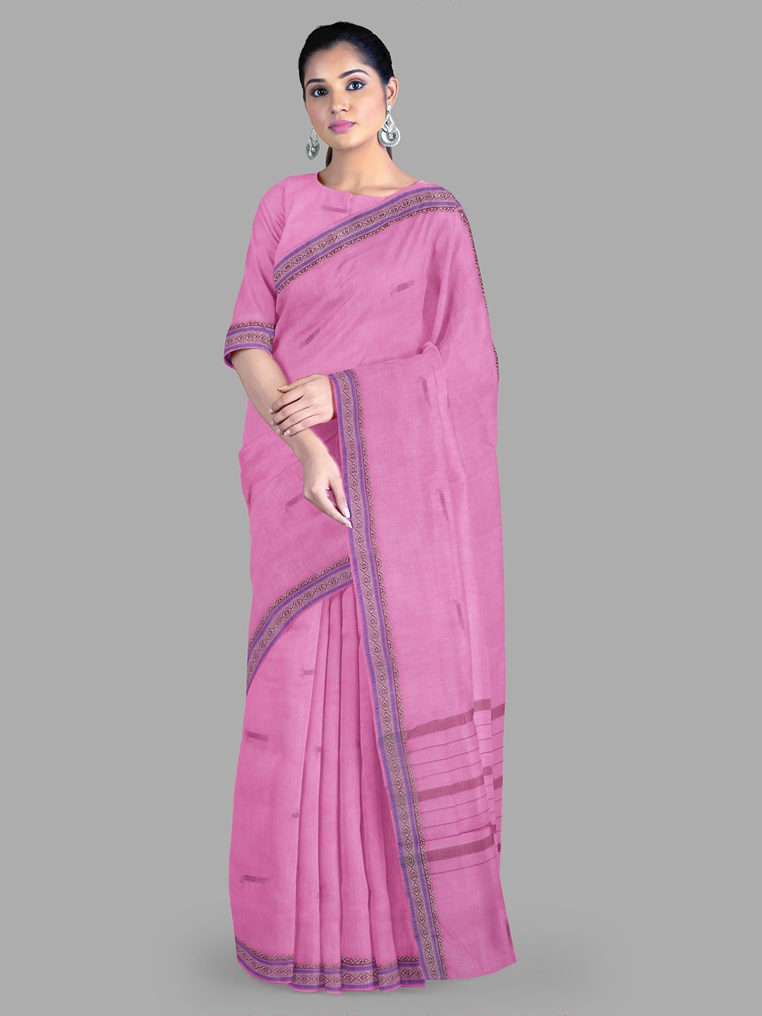 

The Chennai Silks Pure Cotton Muga Saree, Pink