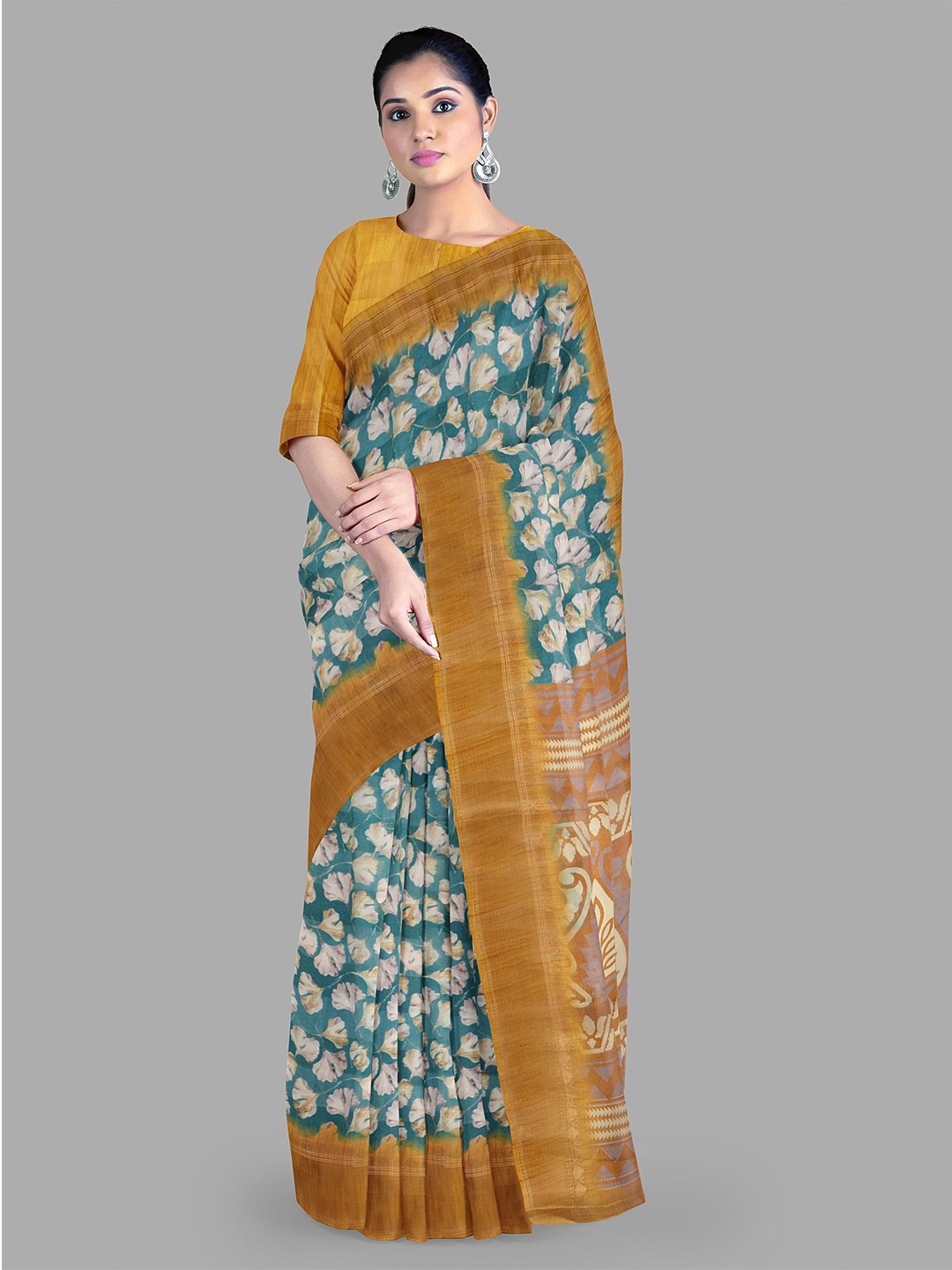 

The Chennai Silks Floral Saree, Green