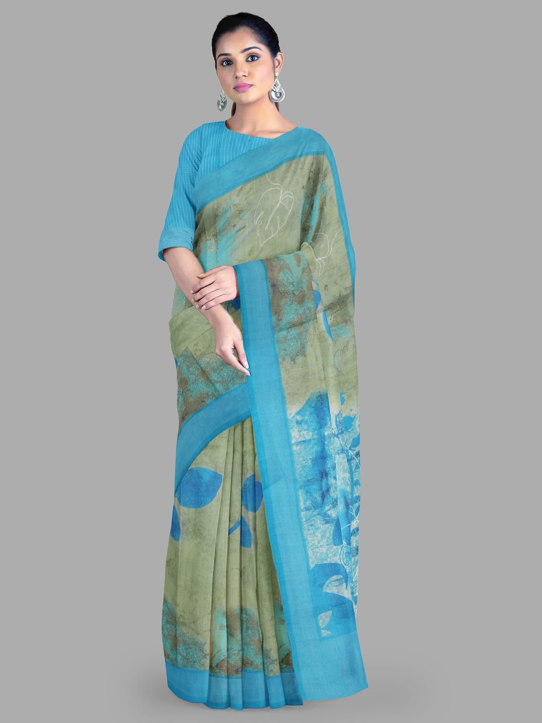 

The Chennai Silks Pure Cotton Muga Saree, Green