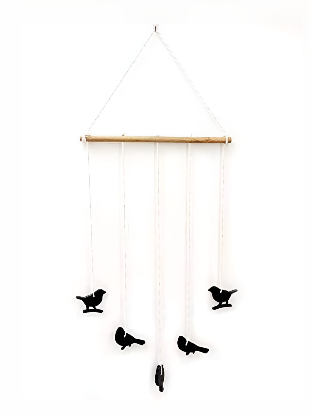 

VAH Kya Bat Hai !! White Wooden Ropewith Birds Wall Photo Frames With Clips LED Light