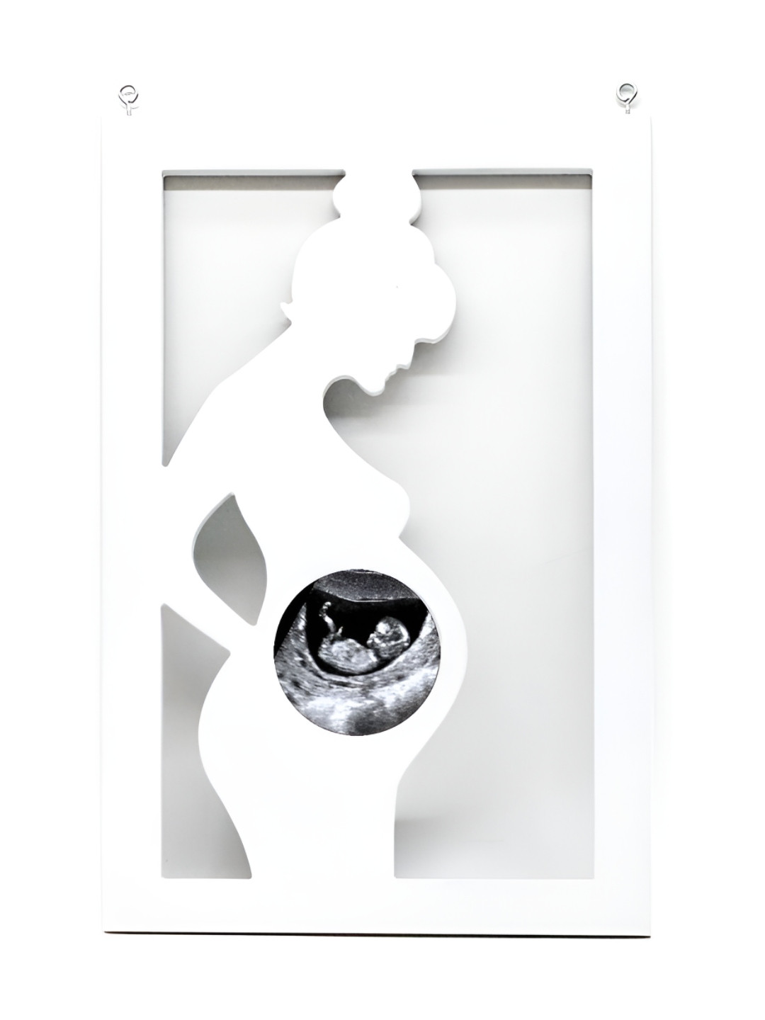 

VAH Kya Bat Hai !! White Ultrasound Pregnant Standing Design Wall Art Frame
