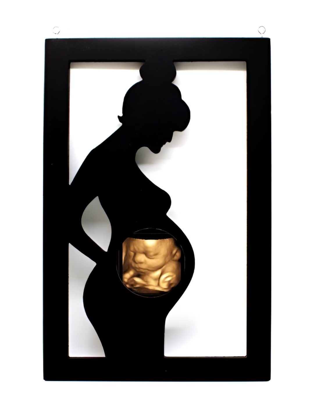 

VAH Kya Bat Hai !! Black Ultrasound Pregnant Standing Design Wall Art Frame