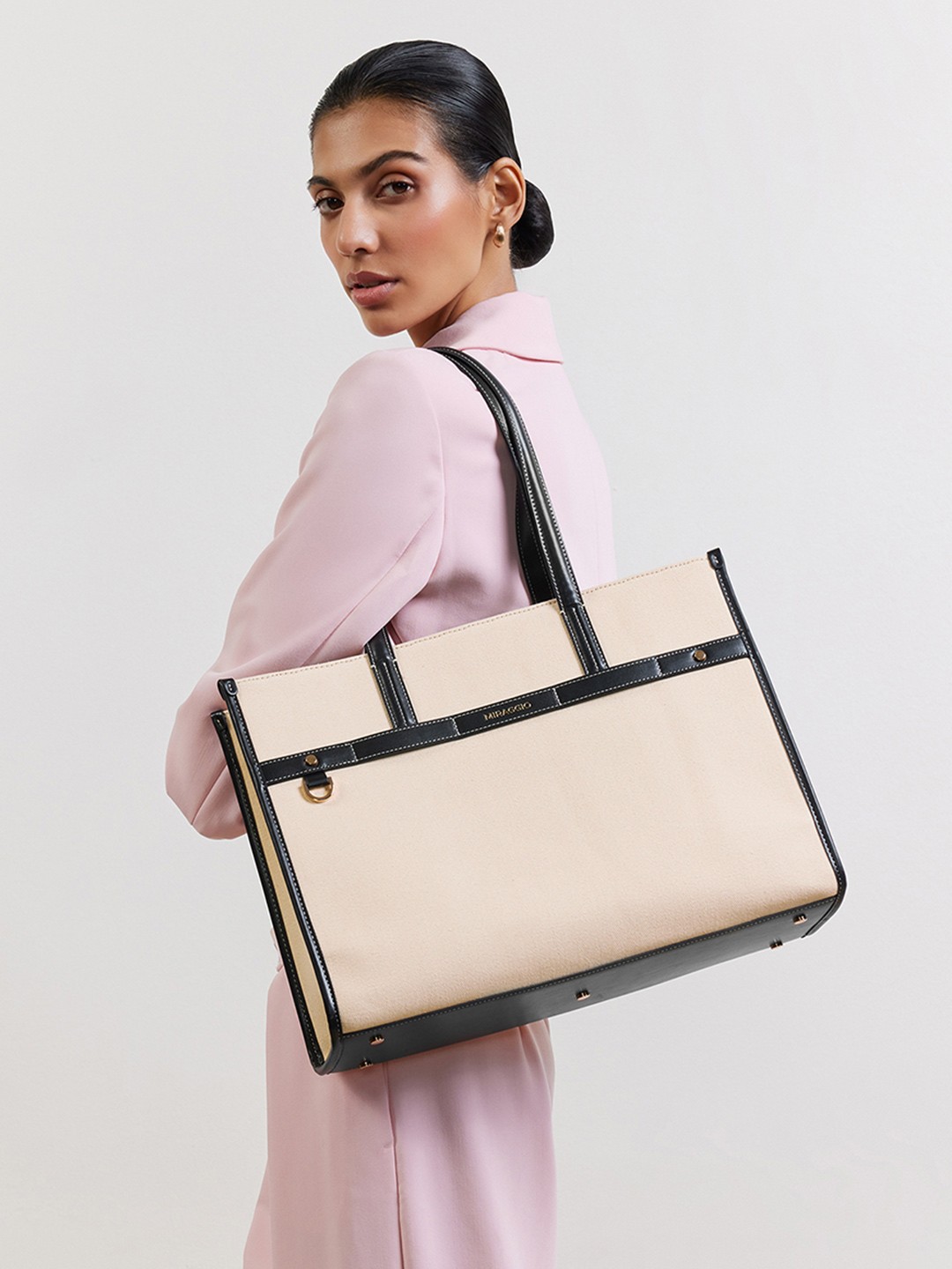 

MIRAGGIO Cruise Canvas Shoulder Tote Bag, Cream