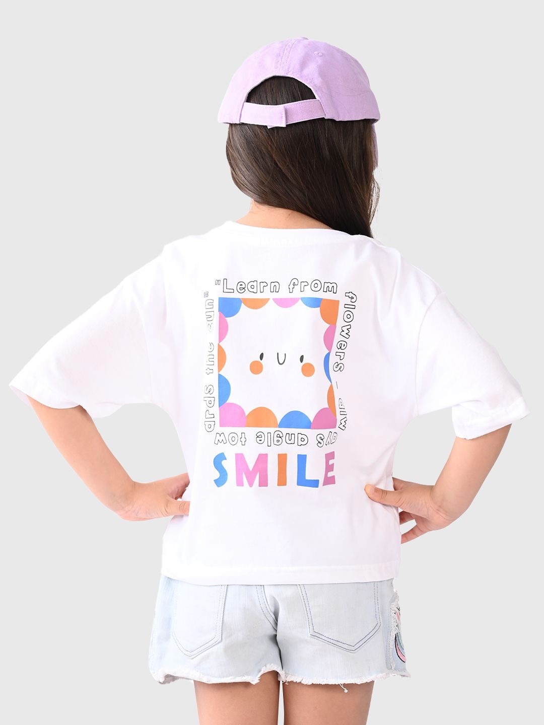 

BONKIDS Girls Printed T-shirt, White