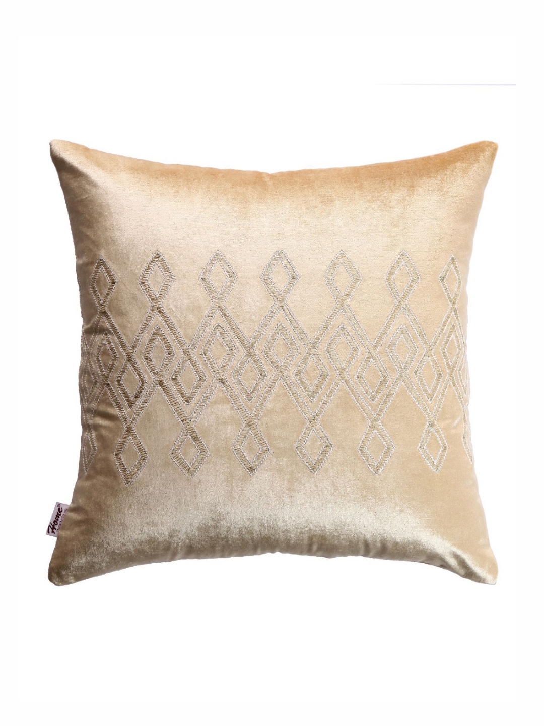 

Home Gold-Toned & White 2 Pieces Embroidered Velvet Square Cushion Covers