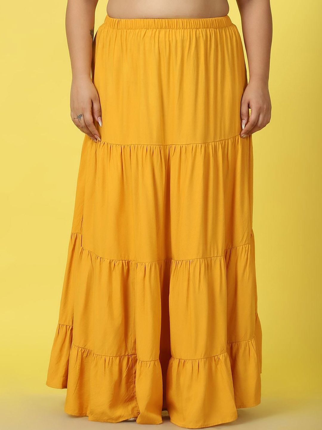 

theRebelinme Flared Maxi Skirt, Mustard