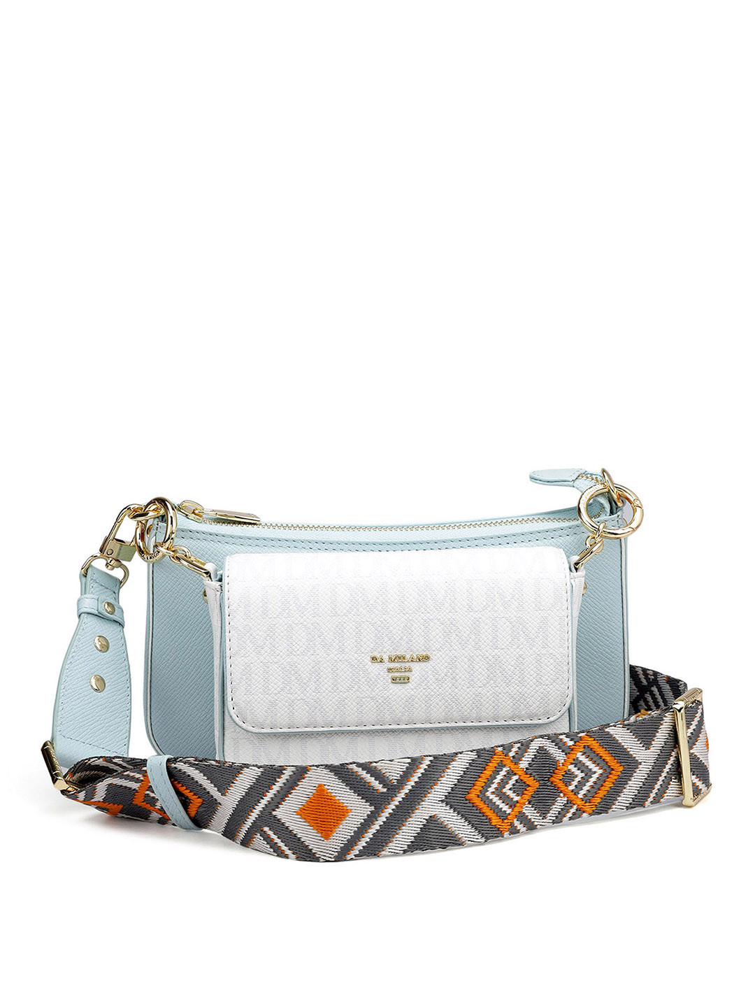 

Da Milano Leather Structured Sling Bag, Blue