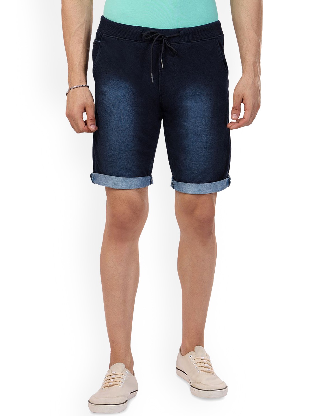 

beevee Men Mid Rise Denim Shorts, Blue