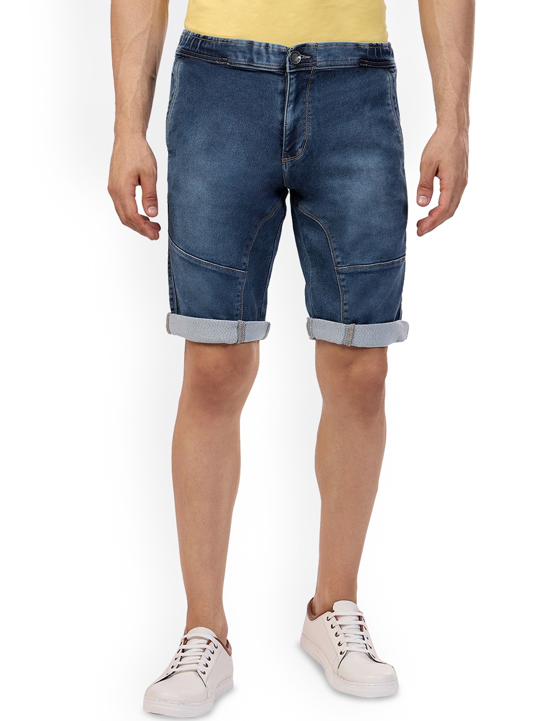 

beevee Men Mid Rise Denim Shorts, Blue