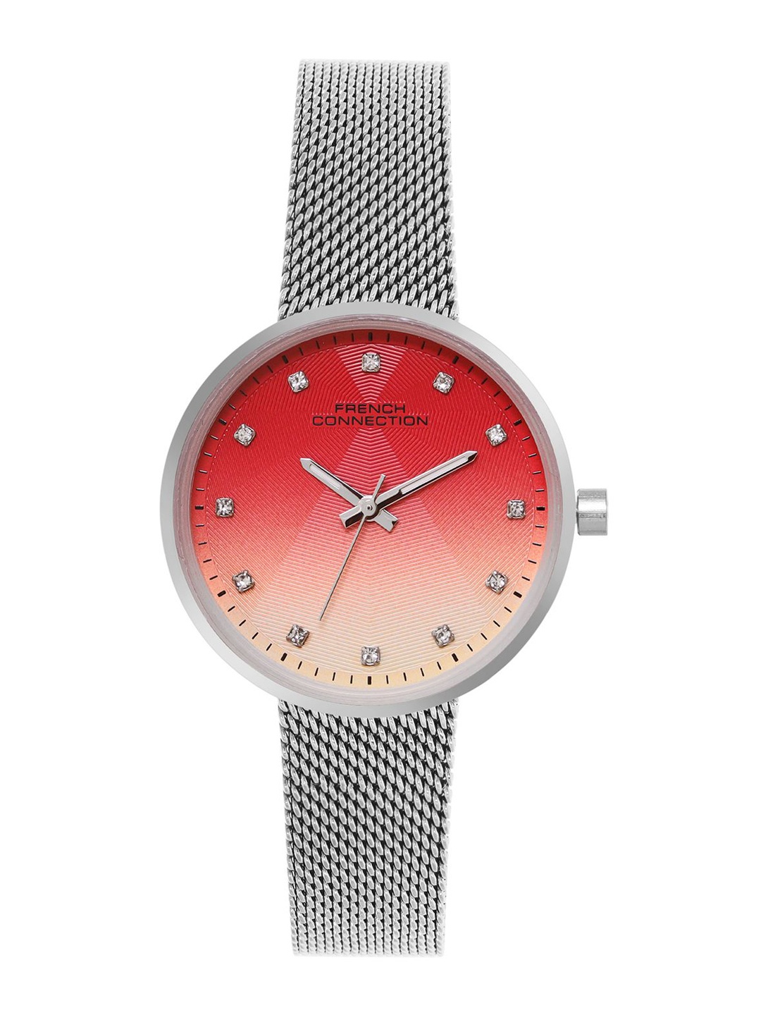 

French Connection Women Embellished Dial & Stainless Steel Straps Analogue Watch FCN067SM, Maroon