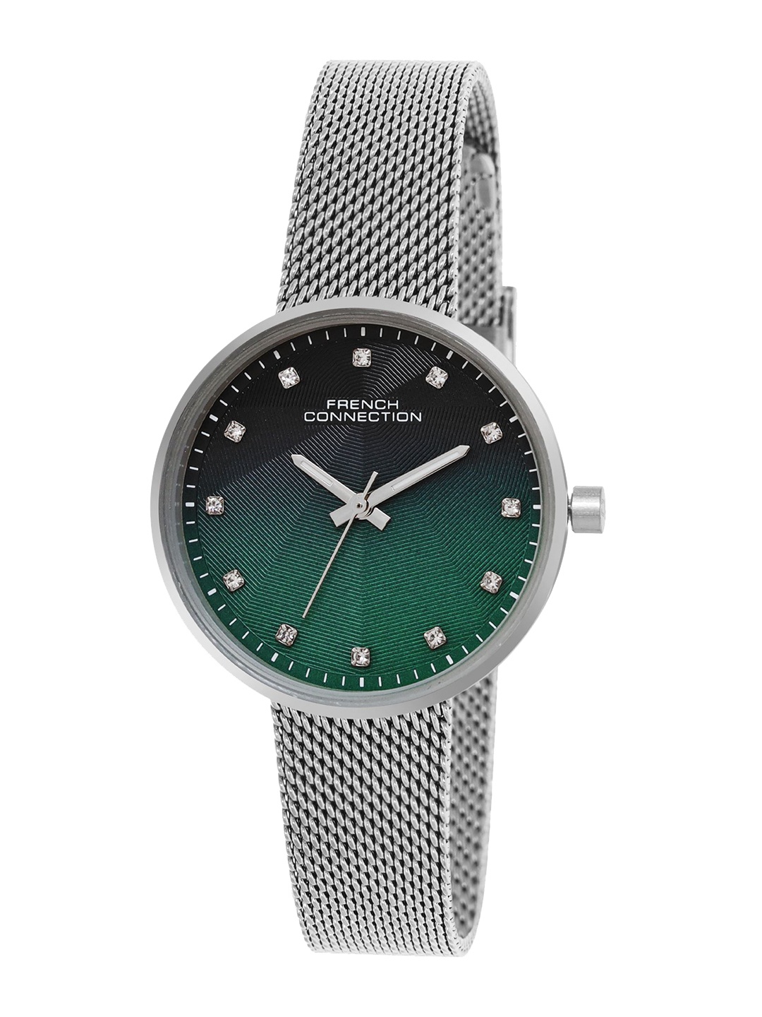 

French Connection Women Embellished Dial & Stainless Steel Straps Analogue Watch FCN067USM, Green