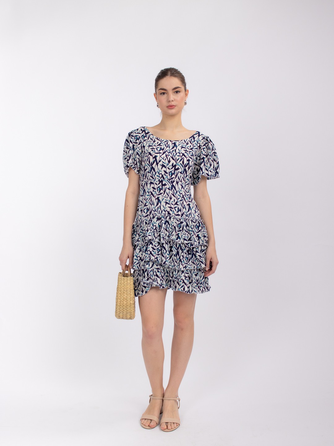 

Stylecast X Hersheinbox Floral Print Layered A-Line Mini Dress, Off white