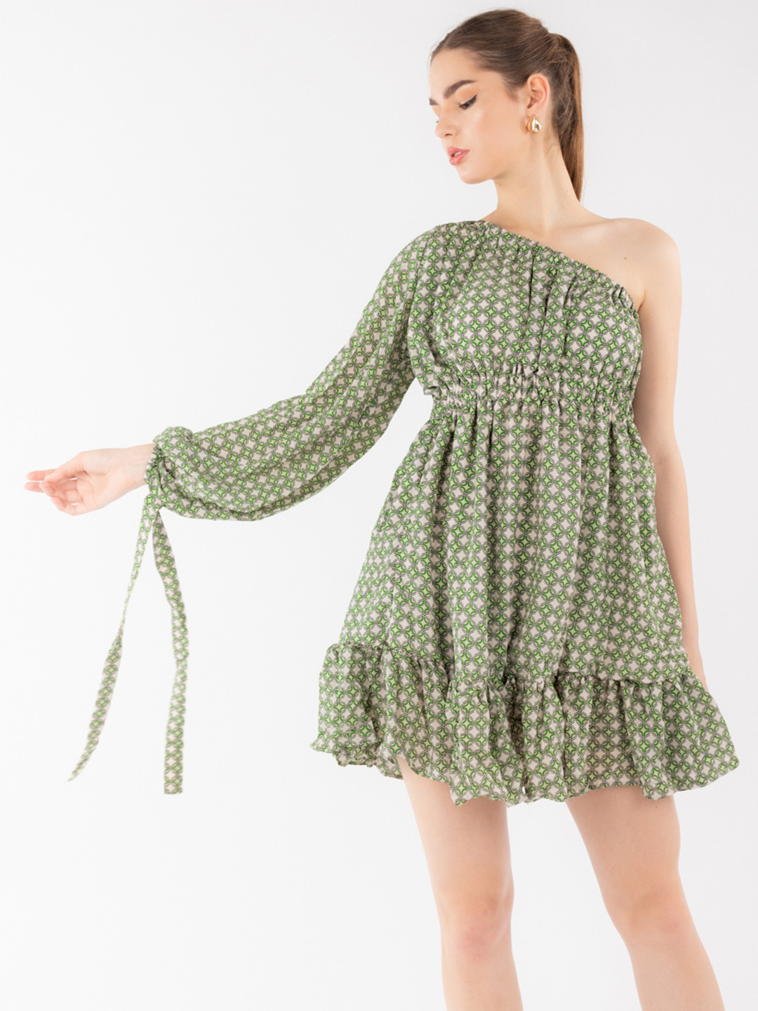 

Stylecast X Hersheinbox Printed A-Line Mini Dress, Green