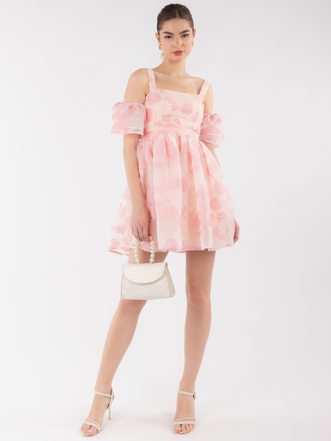

Stylecast X Hersheinbox Cold-Shoulder Fit & Flare Mini Dress, Pink