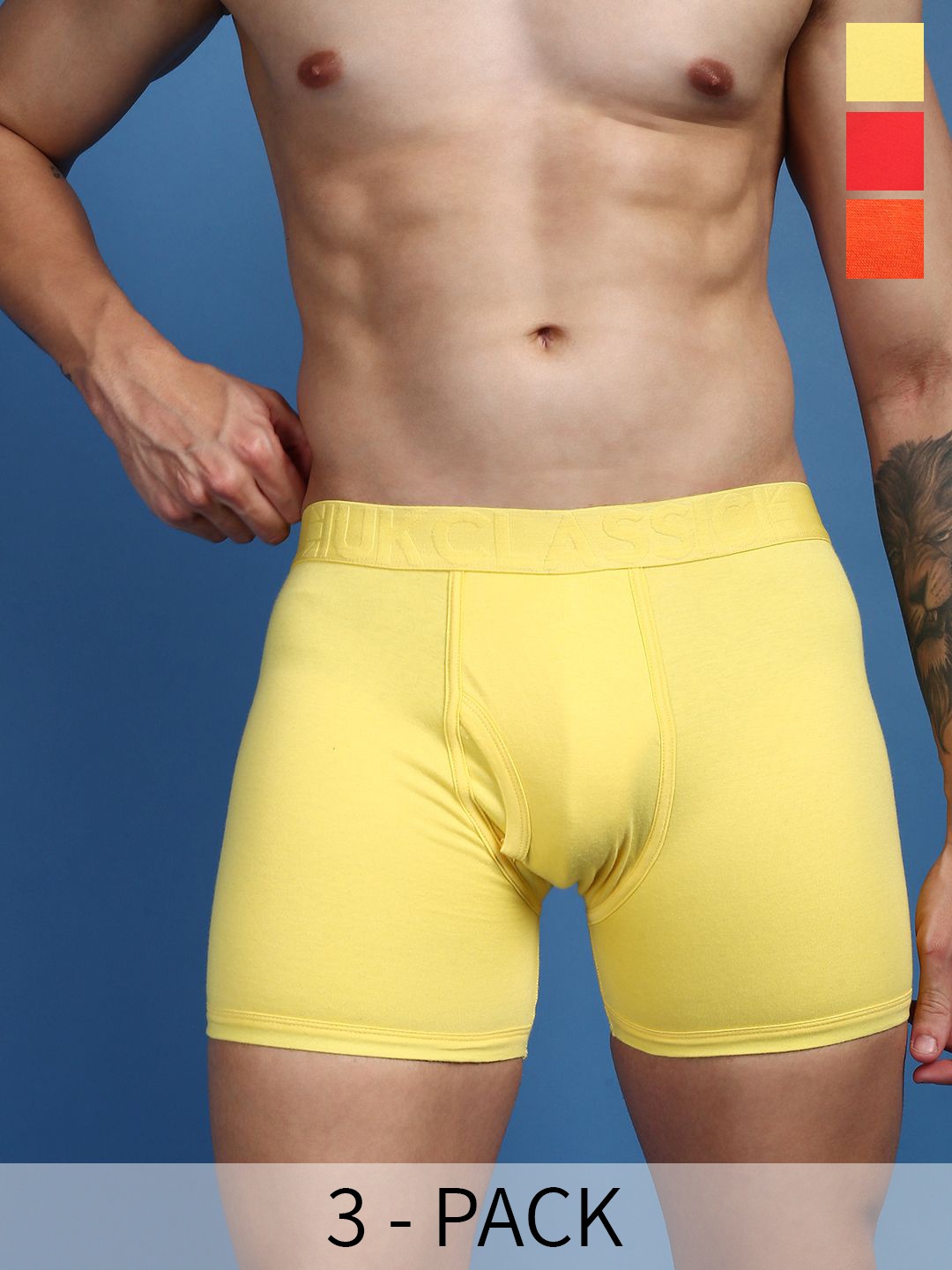 

ONN Pack Of 3 Assorted Pure Cotton Trunks -ONN_UK_32_AST6_3PC