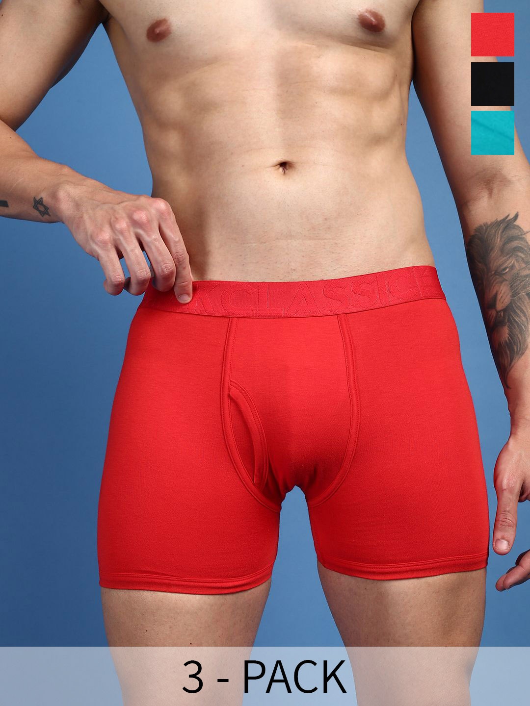 

ONN Pack Of 3 Assorted Combed Cotton TrunkONN_UK_32_AST1_3PC