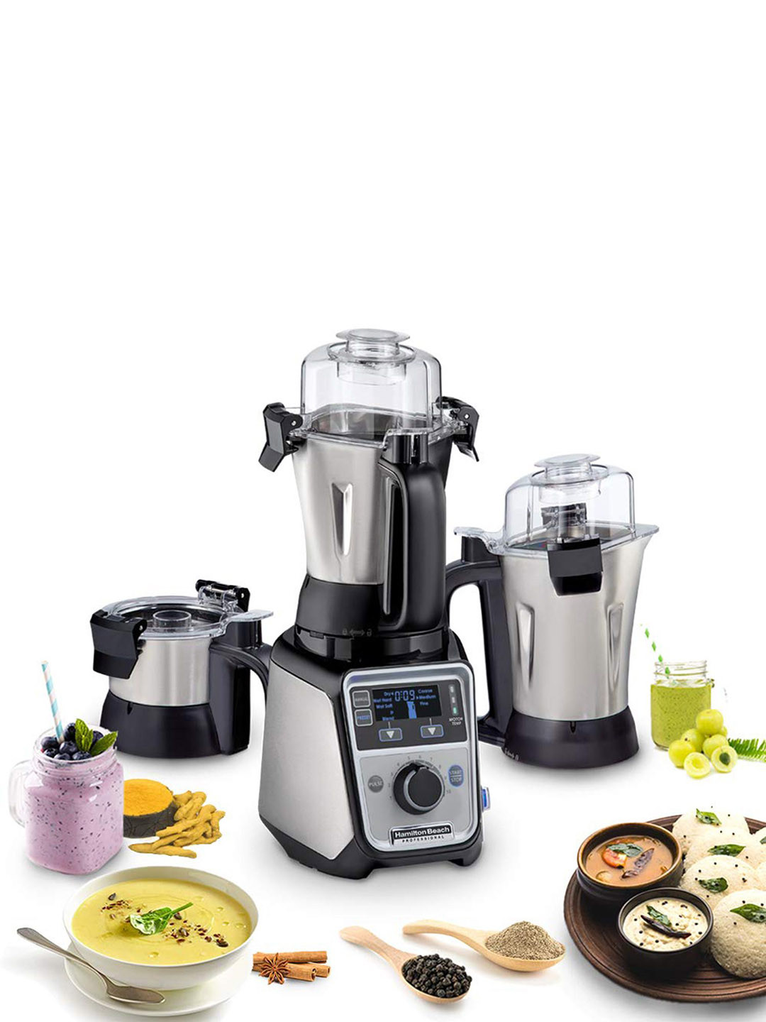 

Hamilton Beach 1400W Stainless Juicer Mixer Grinder, Silver