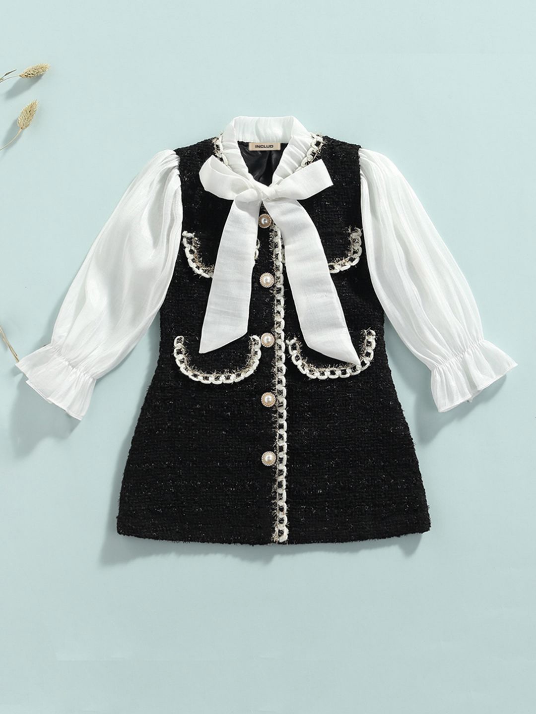 

INCLUD Girls A-Line Dress, Black