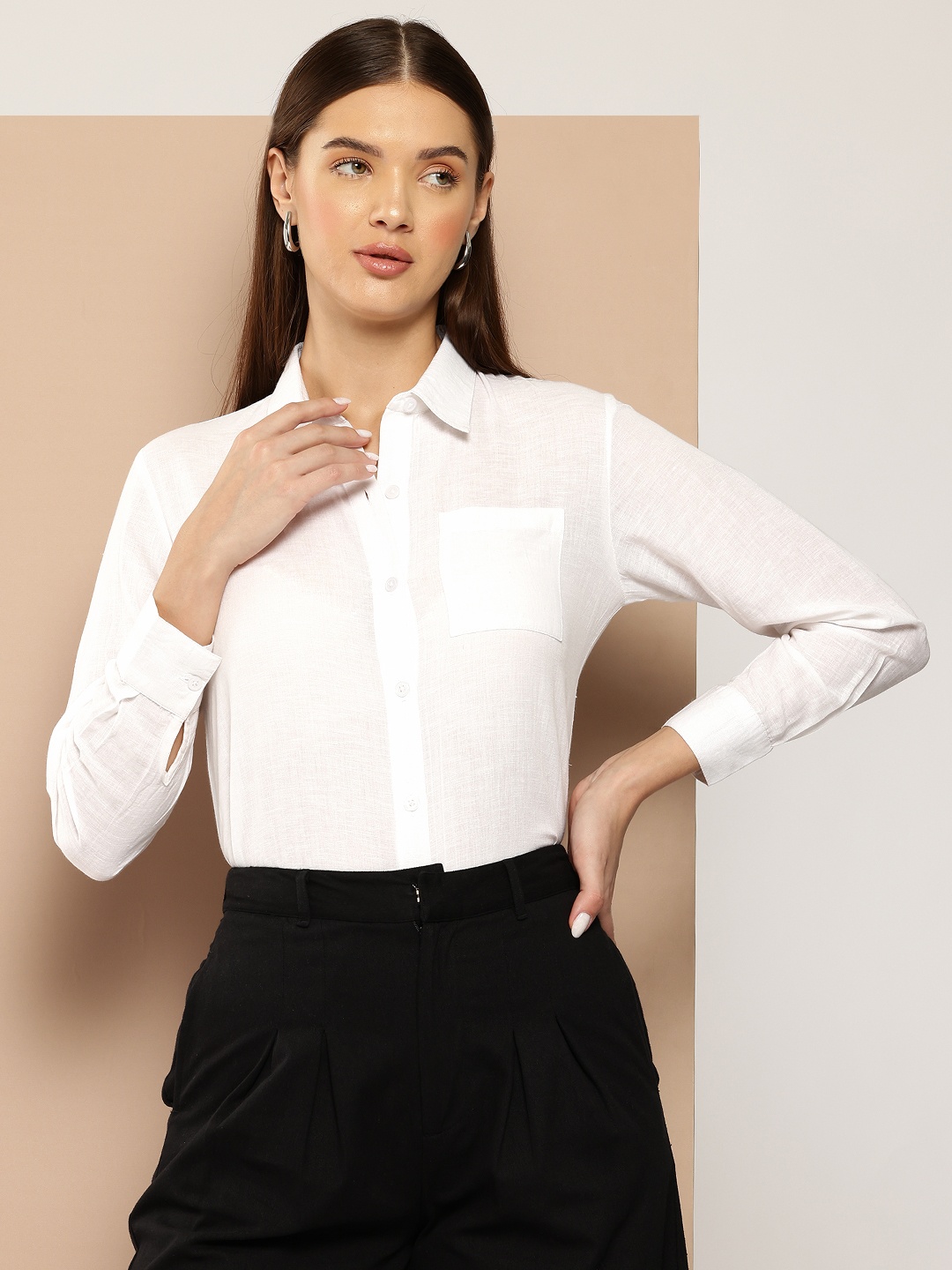 

Chemistry Women Standard Opaque Formal Shirt, White
