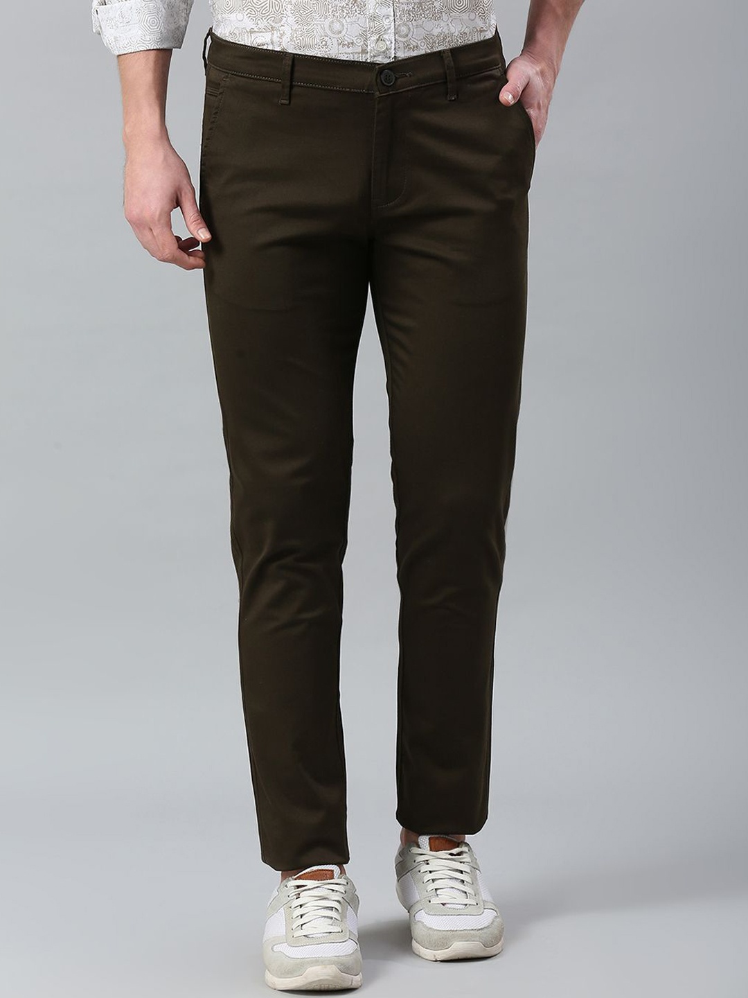 

Klub Fox Men Slim Fit Trousers, Olive