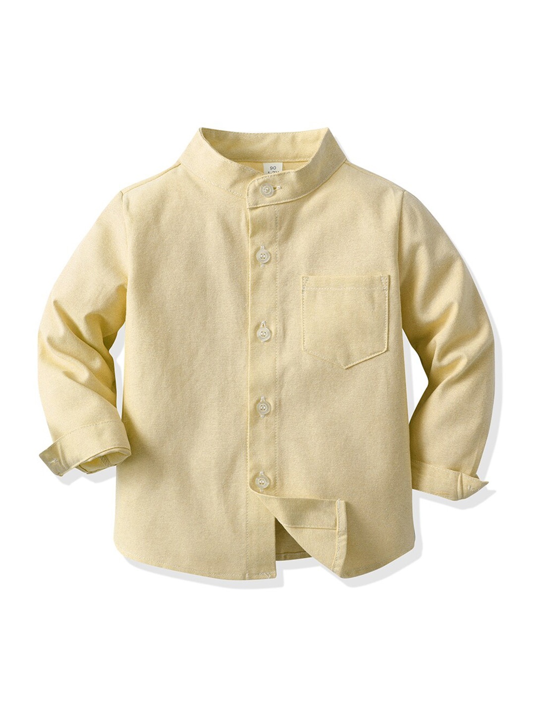 

StyleCast x Revolte Unisex Kids Solid Band Collar Casual Shirt, Yellow