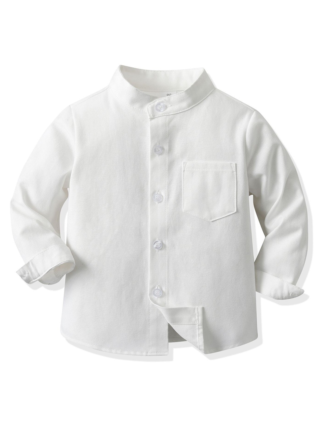 

StyleCast x Revolte Unisex Kids Solid Band Collar Casual Shirt, White