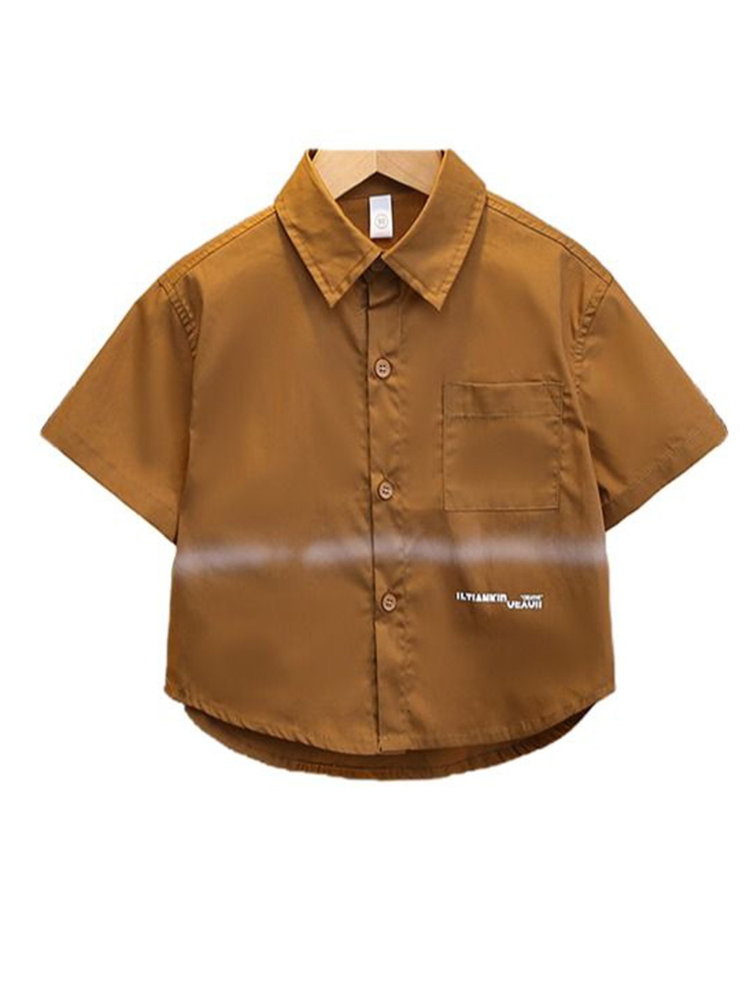 

StyleCast x Revolte Boys Solid Spread Collar Casual Shirt, Brown