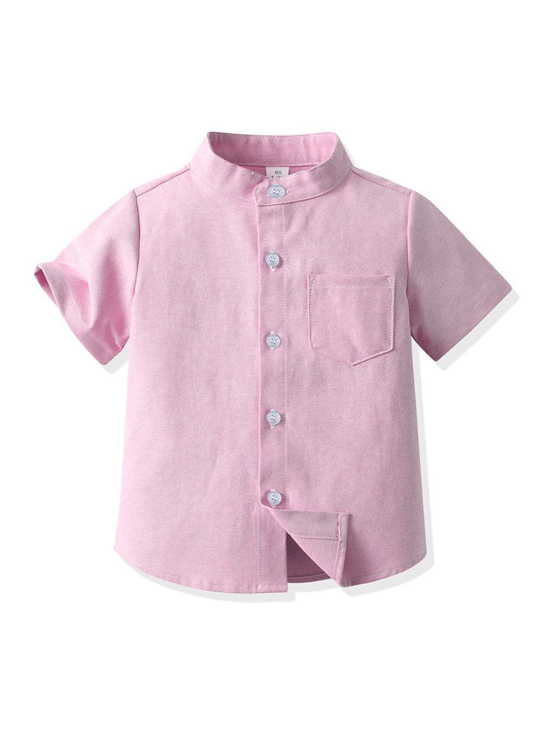 

StyleCast x Revolte Unisex Kids Solid Band Collar Casual Shirt, Pink
