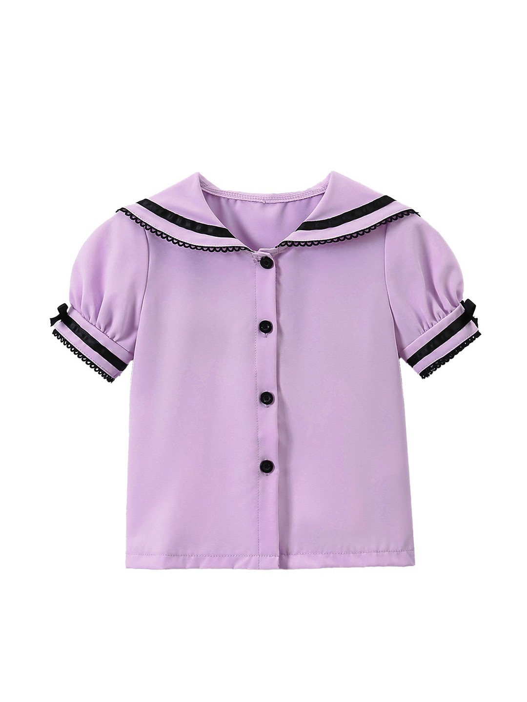 

StyleCast x Revolte Girls Solid Collarless Casual Shirt, Purple