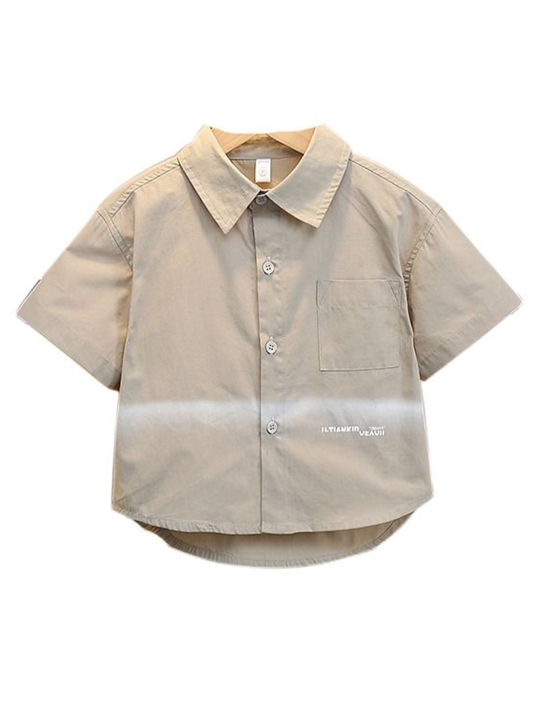 

StyleCast x Revolte Boys Solid Spread Collar Casual Shirt, Beige