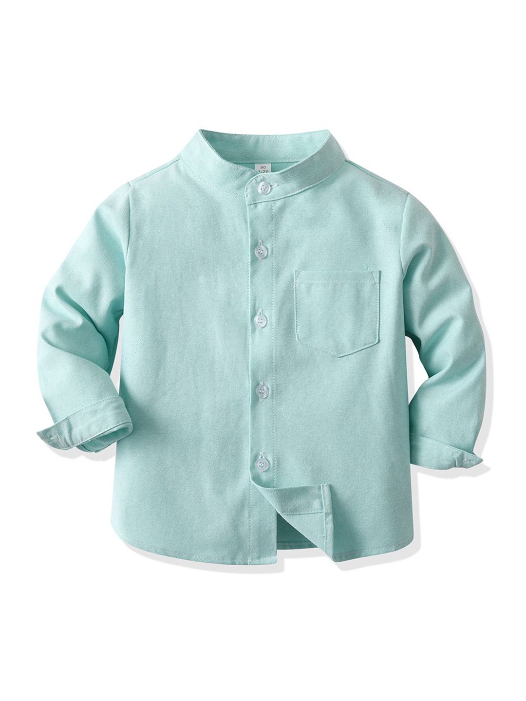 

StyleCast x Revolte Unisex Kids Solid Band Collar Casual Shirt, Green