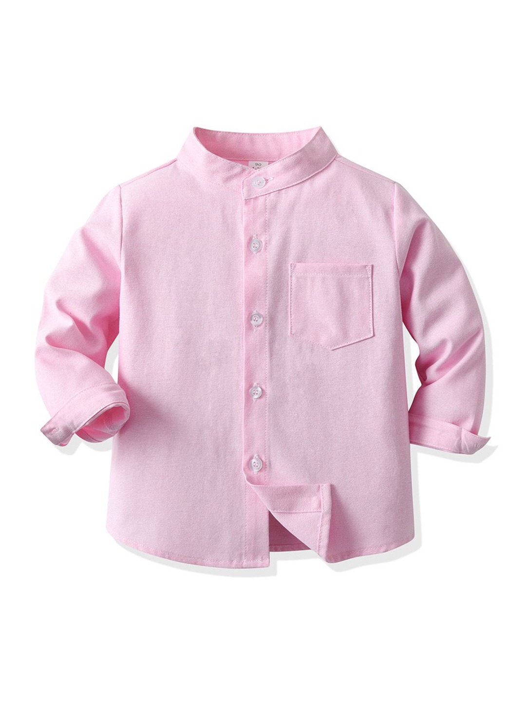 

StyleCast x Revolte Unisex Kids Solid Band Collar Casual Shirt, Pink