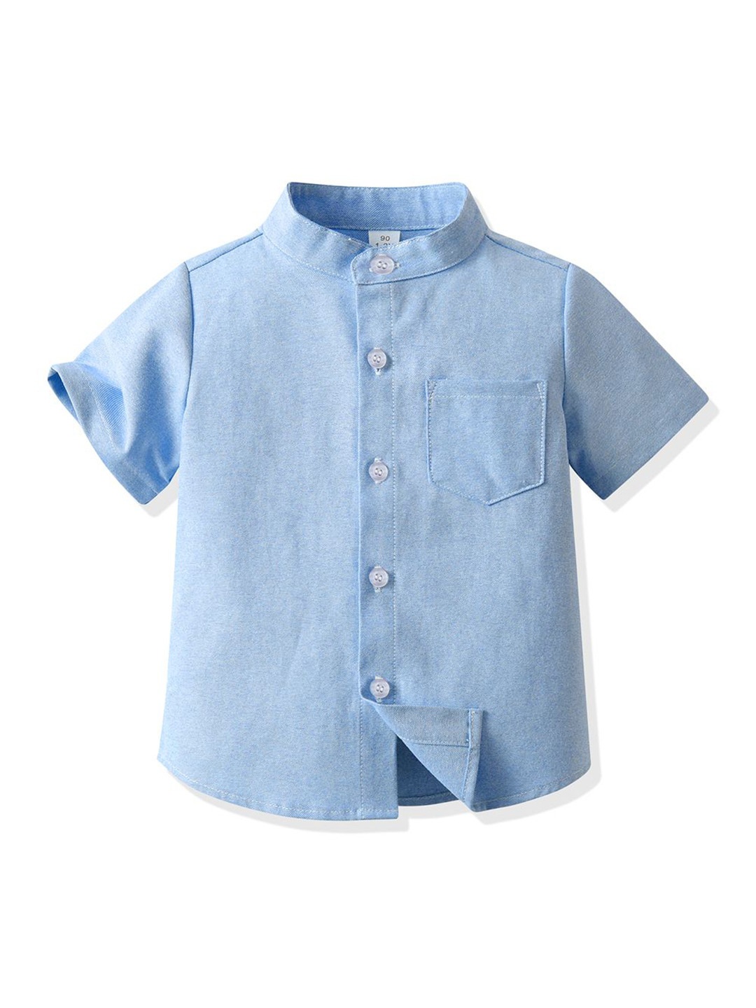 

StyleCast x Revolte Unisex Kids Solid Band Collar Casual Shirt, Blue