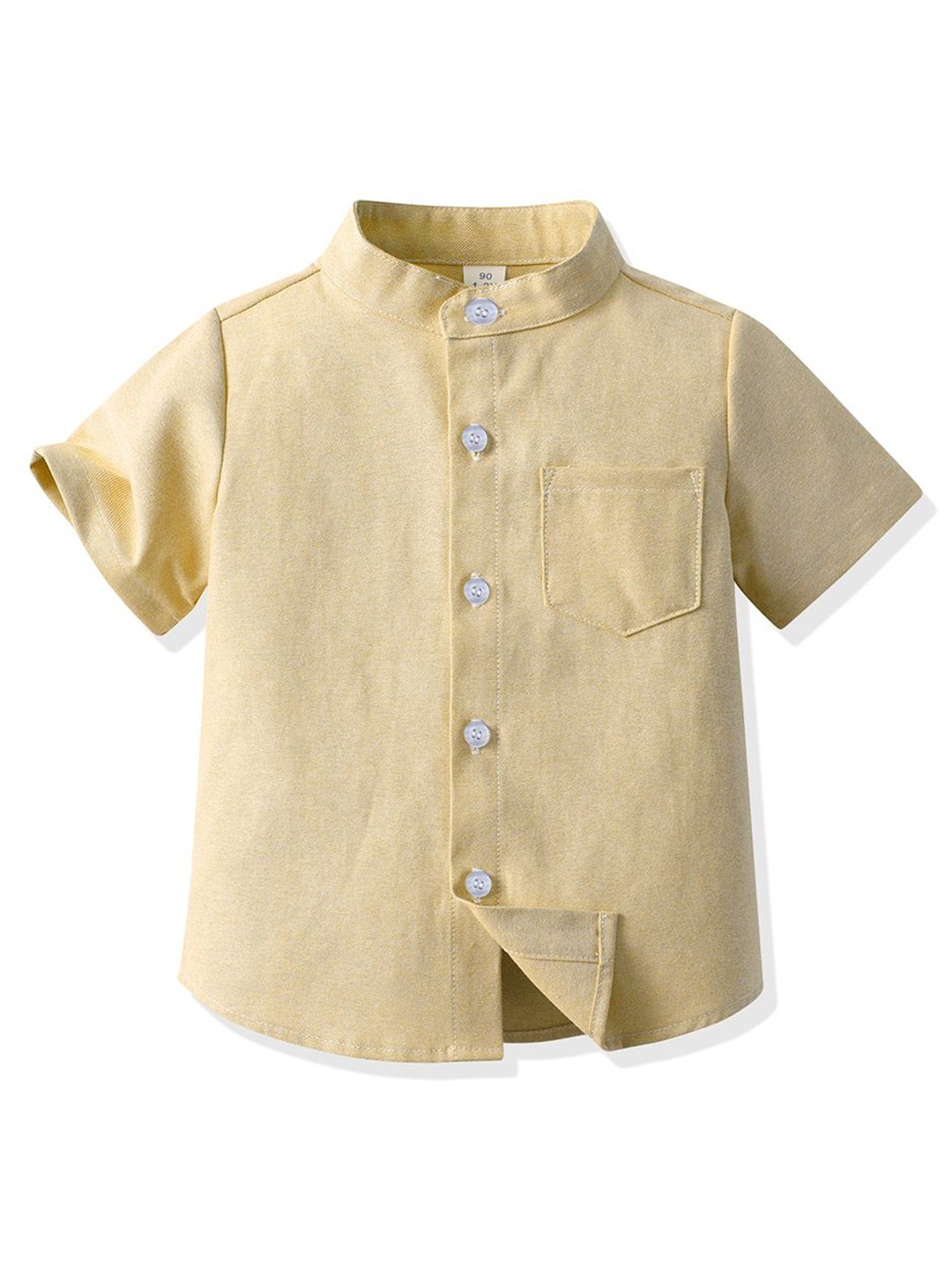 

StyleCast x Revolte Unisex Kids Solid Band Collar Casual Shirt, Yellow