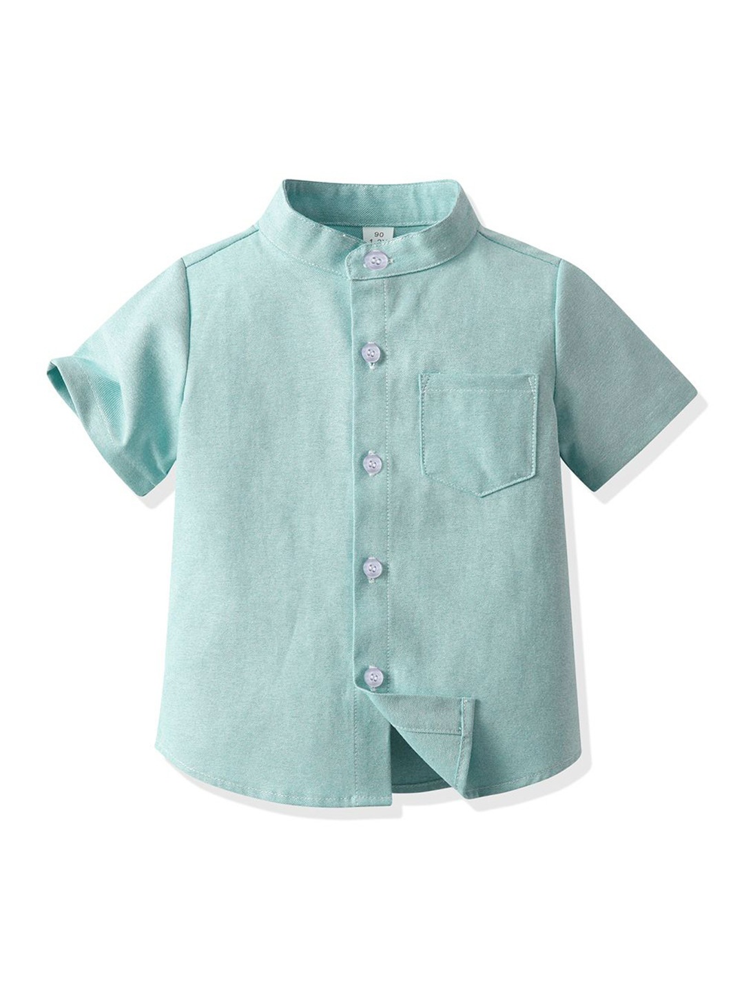 

StyleCast x Revolte Unisex Kids Solid Band Collar Casual Shirt, Blue