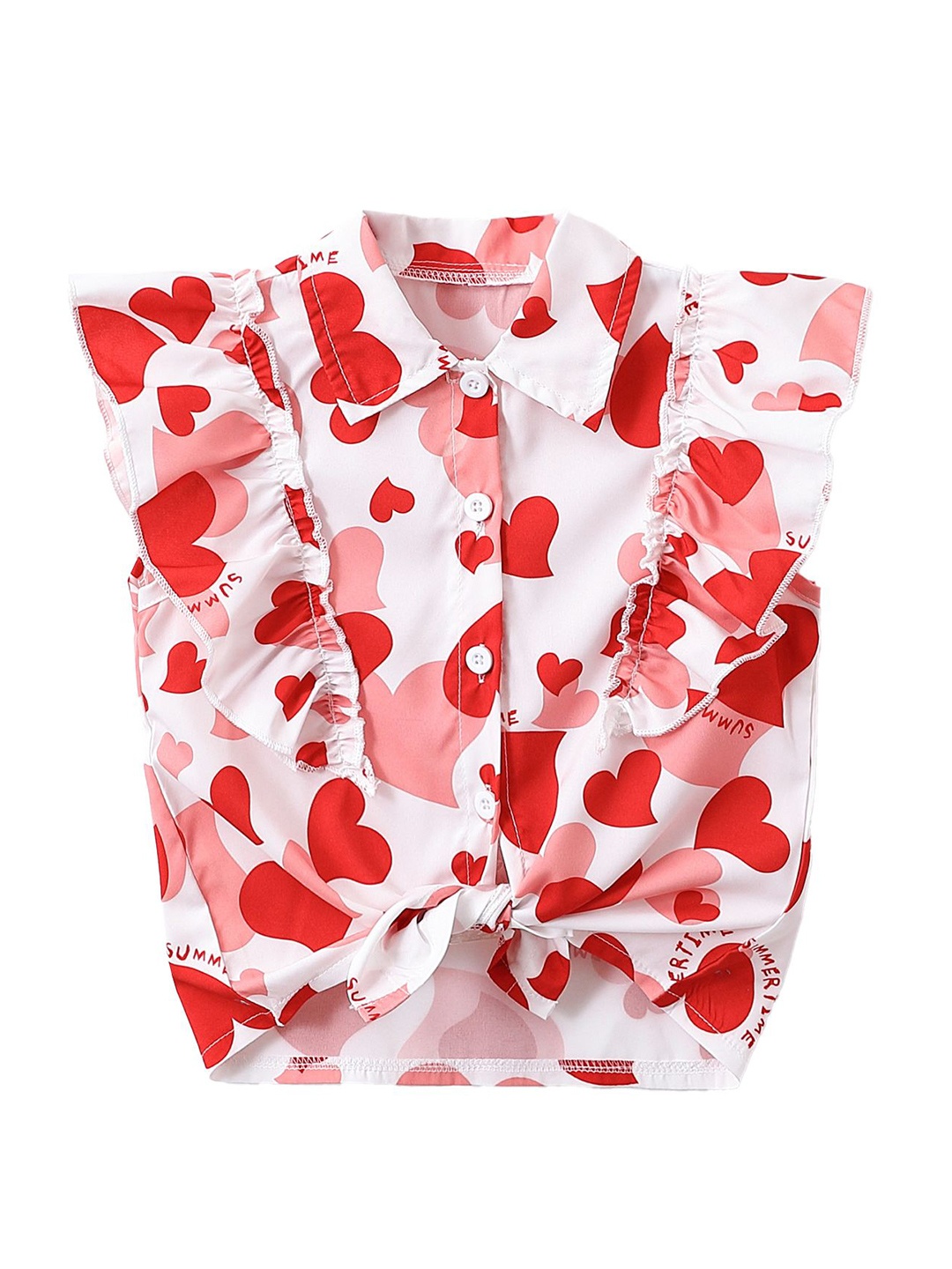 

StyleCast x Revolte Girls Opaque Printed Casual Shirt, Red