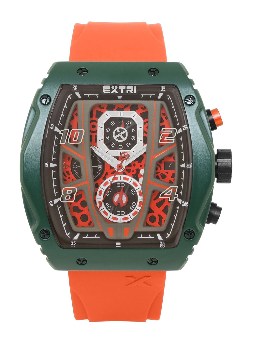 

EXTRI Men Dial & Stainless Steel Straps Analogue Watch X6053-F, Orange