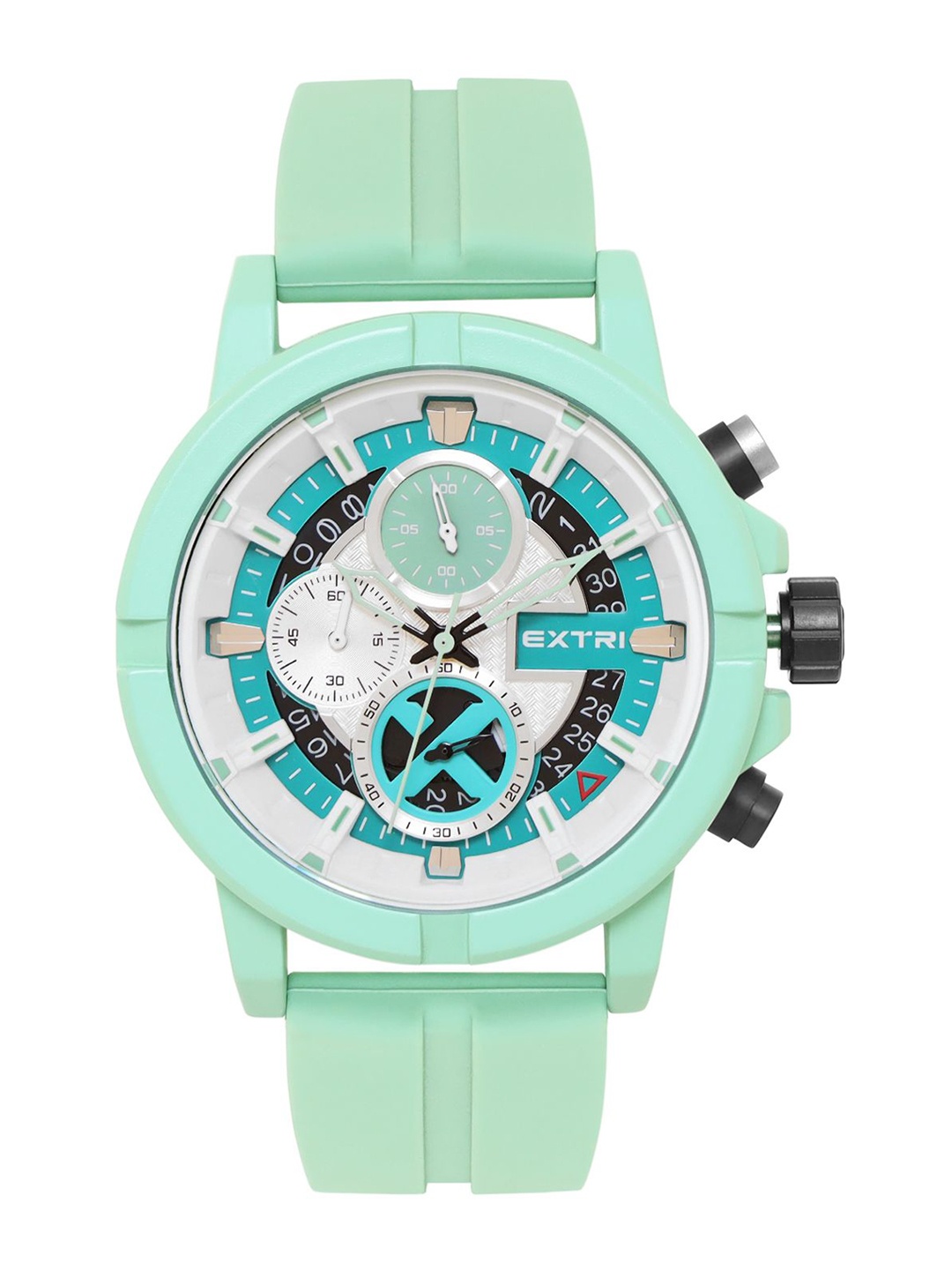 

EXTRI Men Skeleton Dial & Rubber Straps Analogue Watch X6064-B, Green