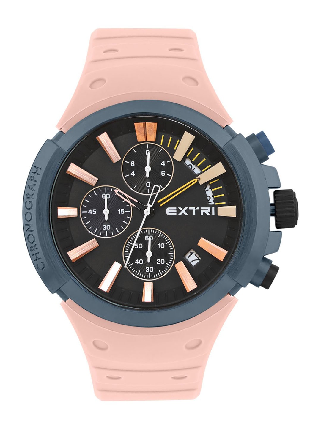 

EXTRI Men Skeleton Dial & Rubber Straps Analogue Watch X6058-H, Black