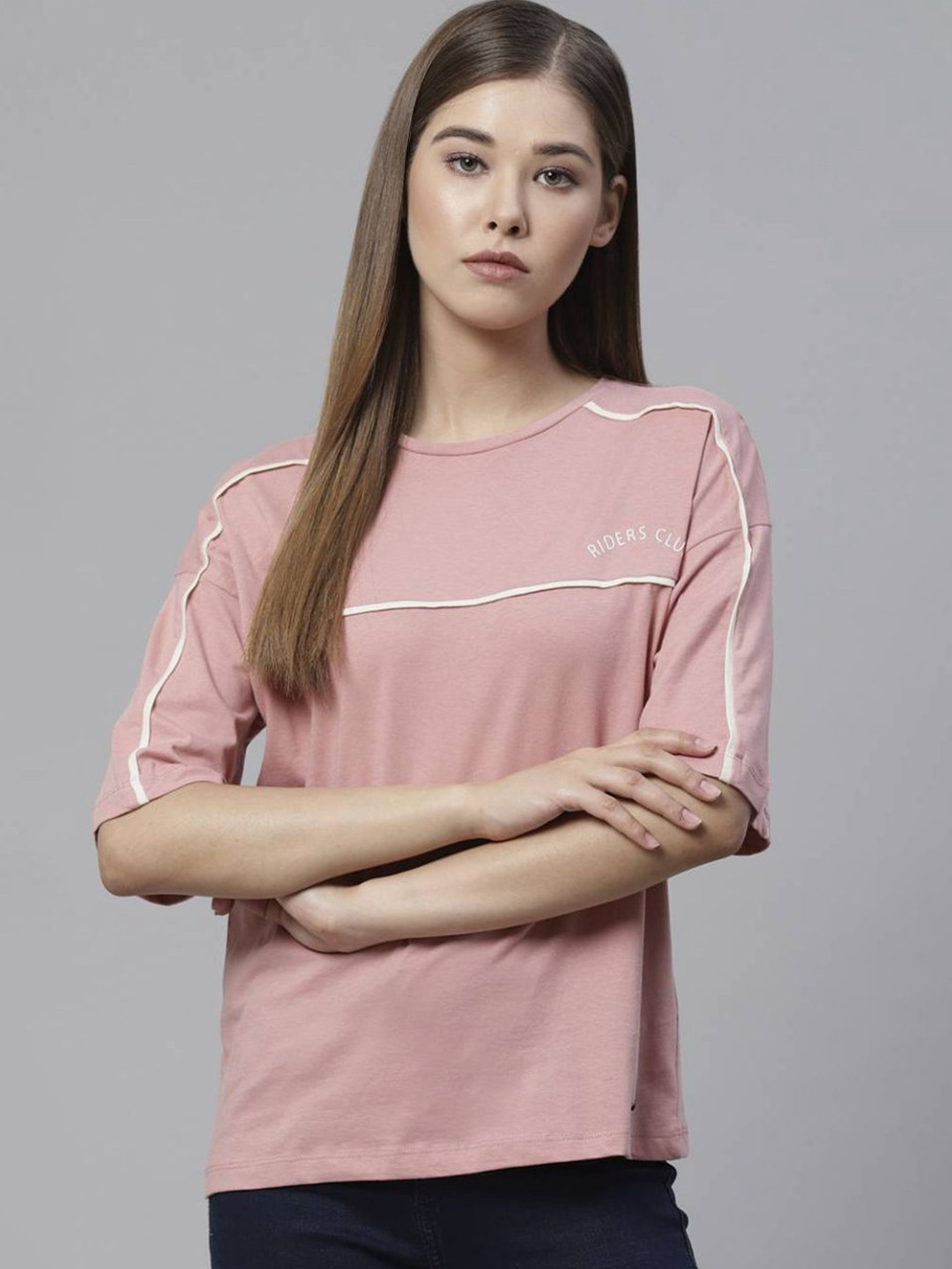 

The Roadster Lifestyle Co Pure Cotton T-Shirt, Pink