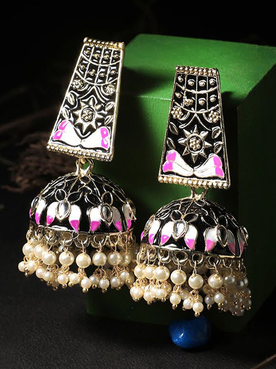 

Adwitiya Collection Dome Shaped Jhumkas Earrings, Gold