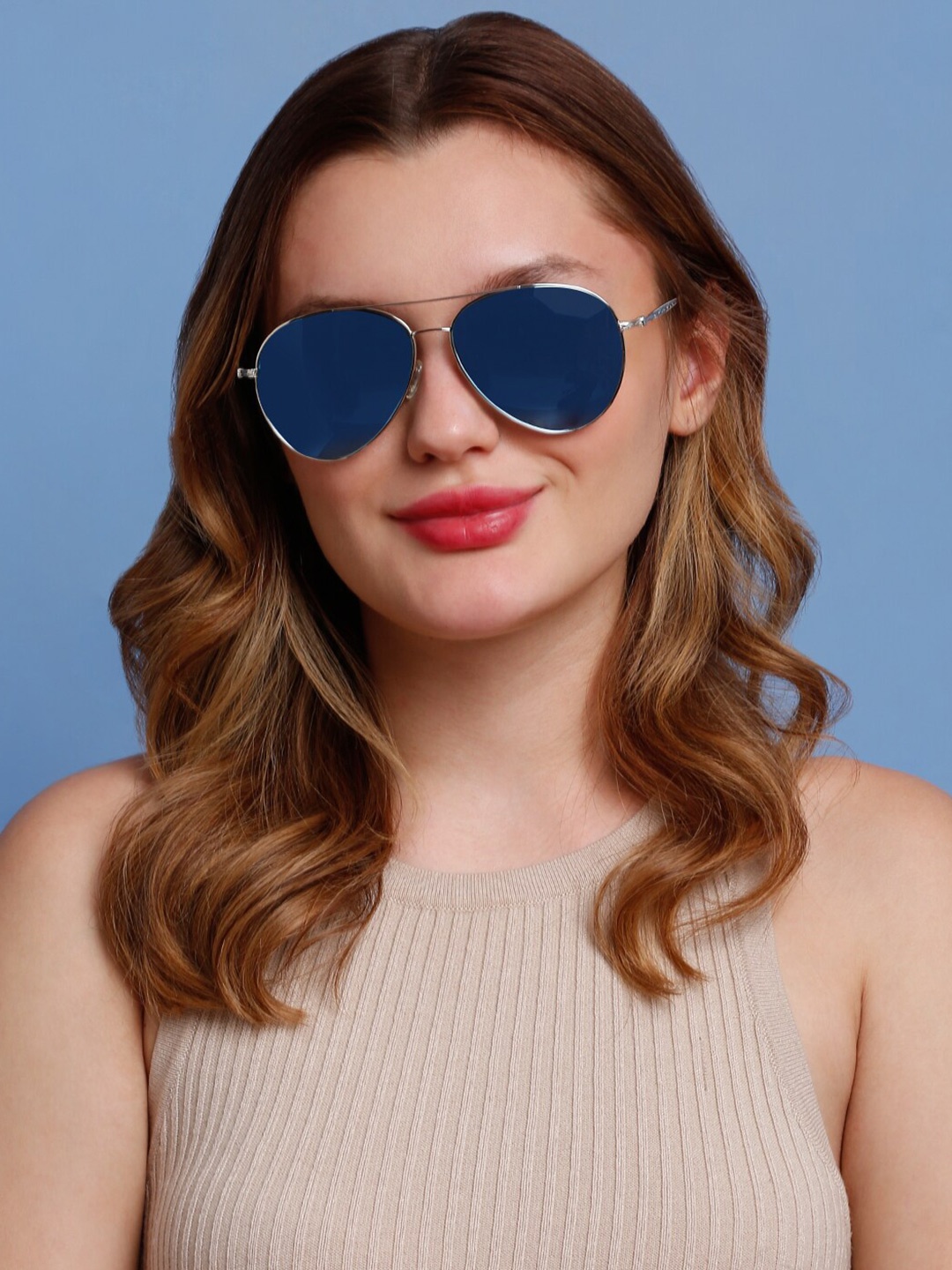 

SUNNIES Women Aviator Sunglasses with Polarised Lens SNS-11682-C206, Blue